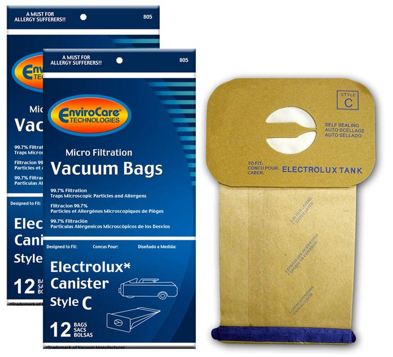 ENVIROCARE أكياس غبار مكنسة كهربائية ميكرو فلتر EnviroCare بديلة تناسب أكياس مكنسة Electrolux طراز C 24 أكياس - Image 1